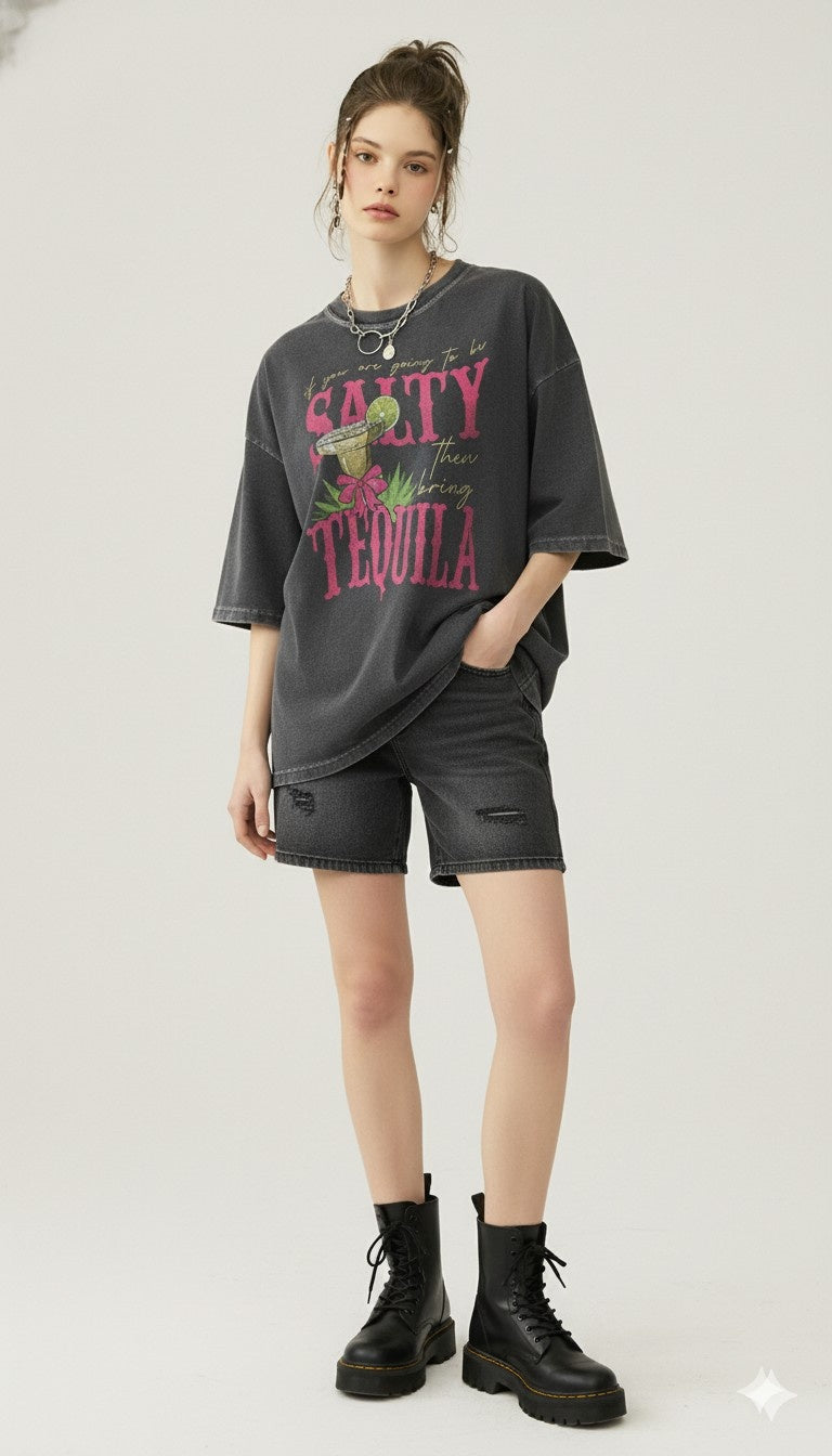 Oversized Acid Wash T-Shirt - 240 GSM Premium Cotton