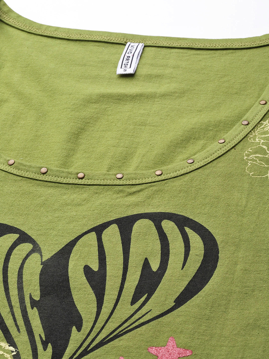 Women's Heart Print Graphic Tank Top – Sleeveless Cotton Casual Summer Vest | Olive Green