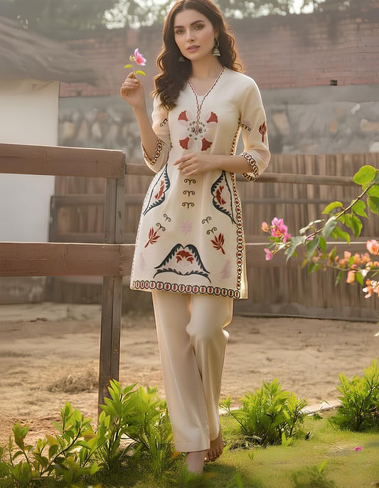 Ivory Garden Elegance Co-Ord Set