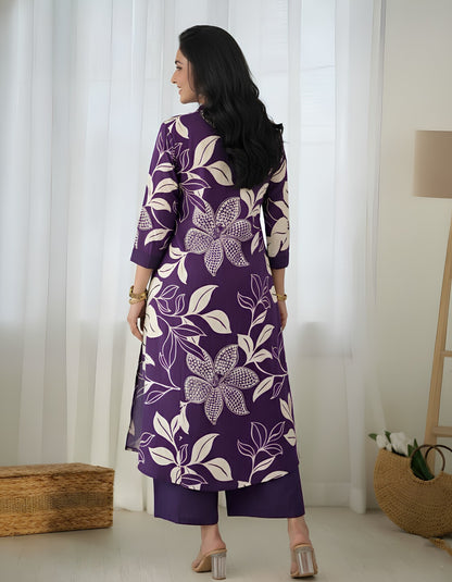 Royal Bloom Purple Co-Ord Set
