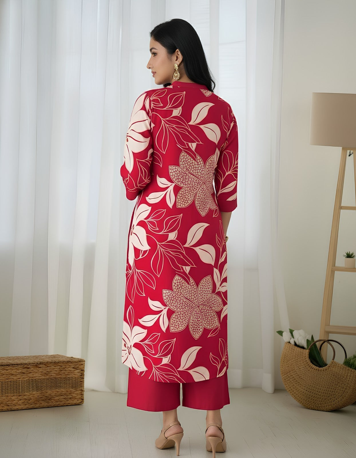 Ruby Bloom Red Floral Coord Set