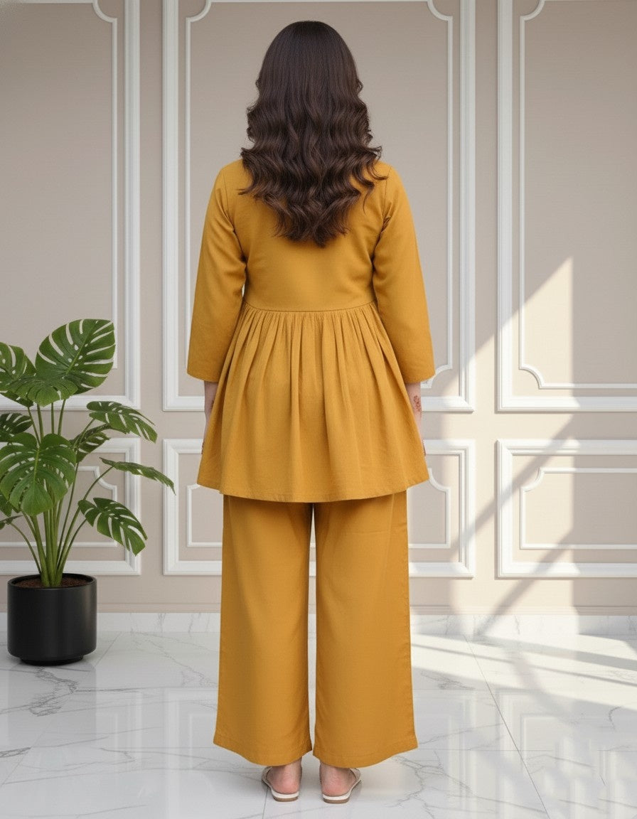 Mustard Heritage Embroidered Coord Set