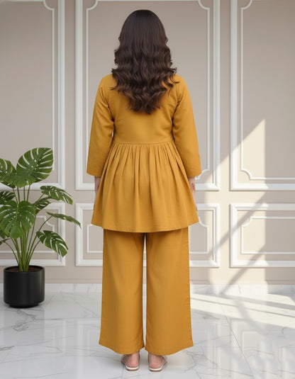 Mustard Heritage Embroidered Coord Set