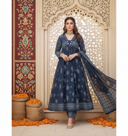Neelambari: The Royal indian Festive Anarkali Set