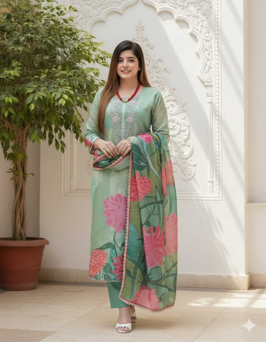 Elegant Pastel Green Suit