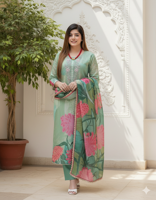 Elegant Pastel Green Suit