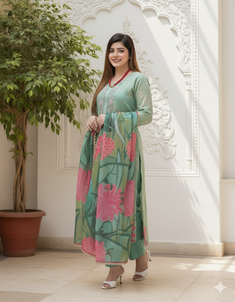Elegant Pastel Green Suit