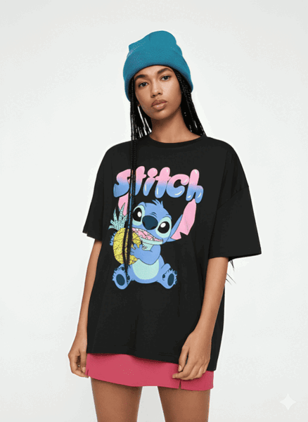 Stitch Cartoon Oversized T-Shirt