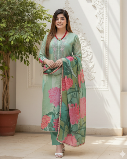 Elegant Pastel Green Suit