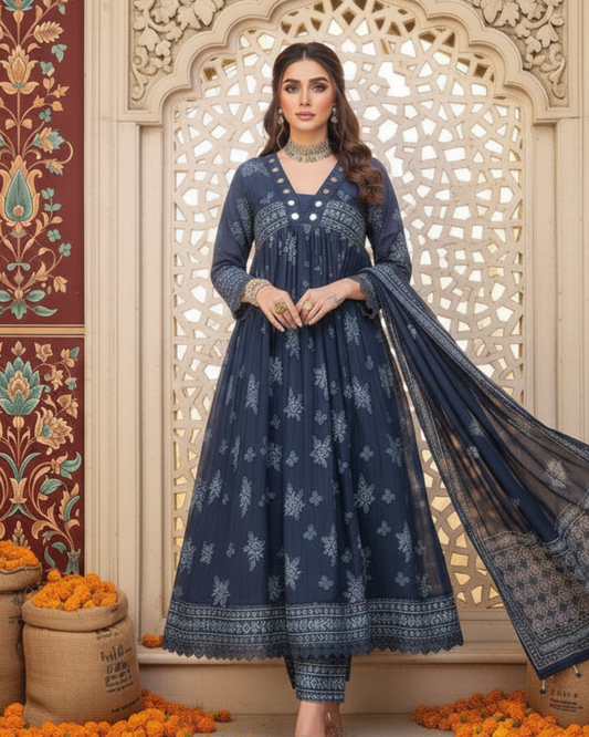 Neelambari: The Royal indian Festive Anarkali Set