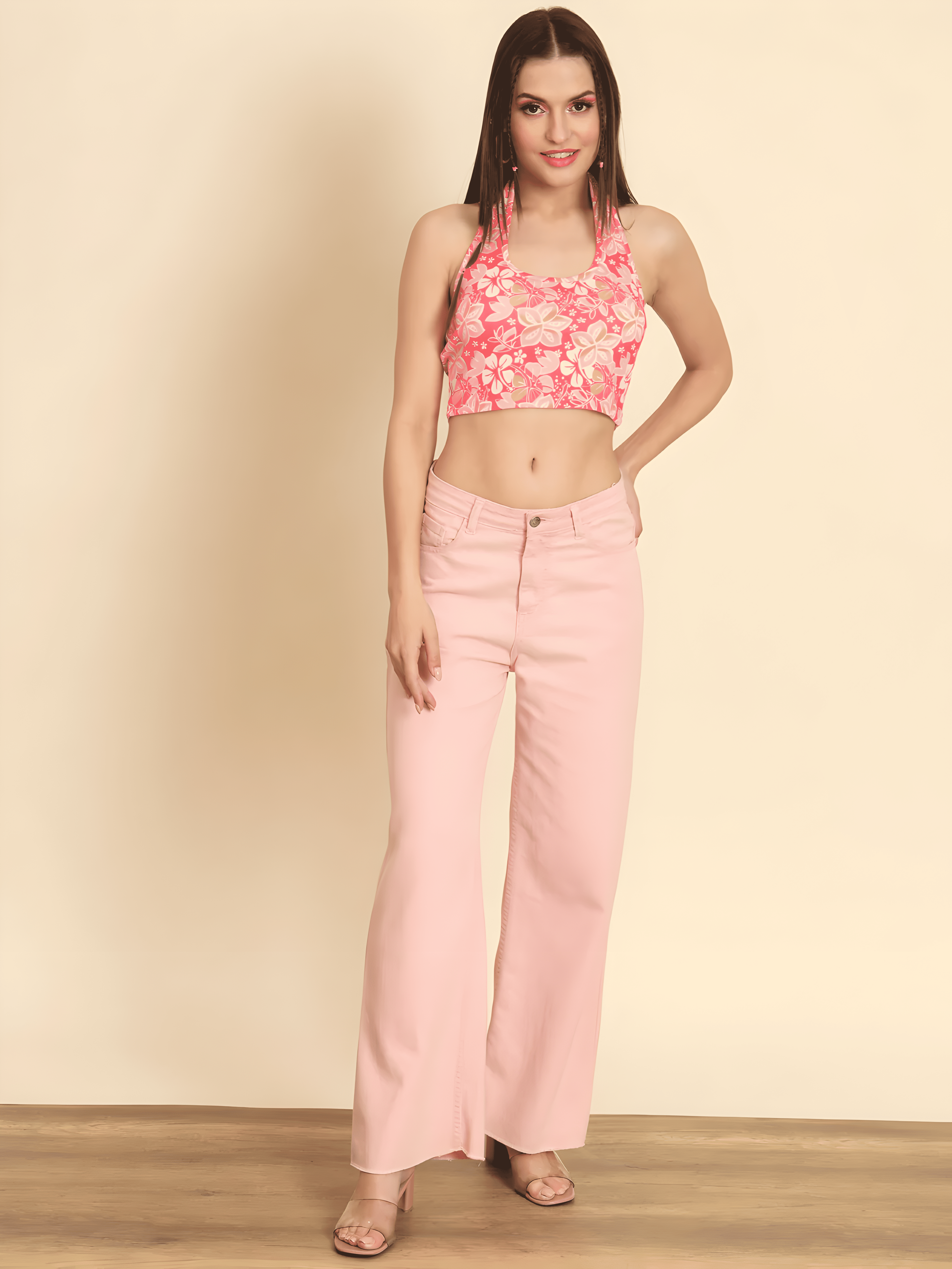 Tropical Halter Crop Top