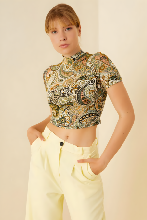 High Neck Crop Top