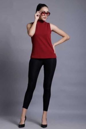 Sleeveless High-Neck Top