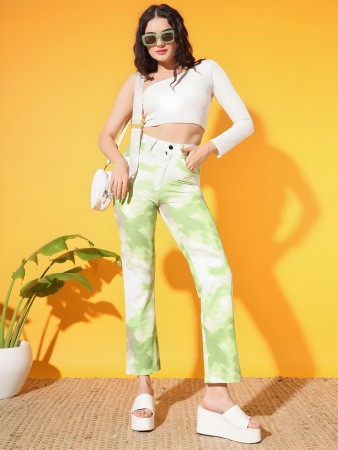 light Green Tie-Dye Pants