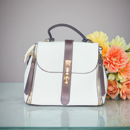 Café Blanc Top Handle Bag