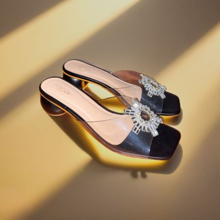 Crystal-Embellished Mules