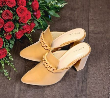 Yellow Block Heel Mules