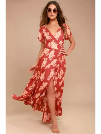 Floral Wrap Maxi Dress