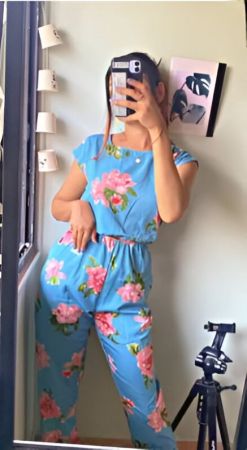 Sky Blue Floral Jumpsuit