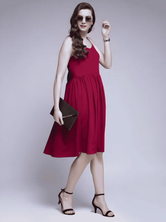 Elegant Red Midi Dress