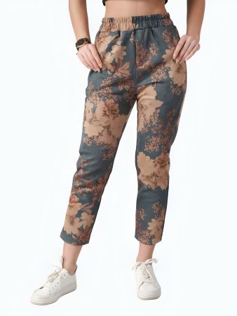 Floral Print Cropped Pants