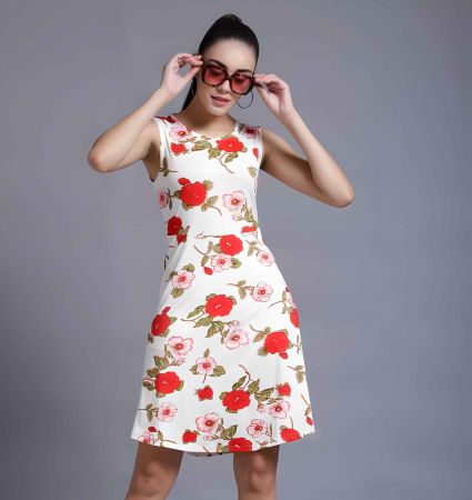 Floral Sleeveless A-Line Dress