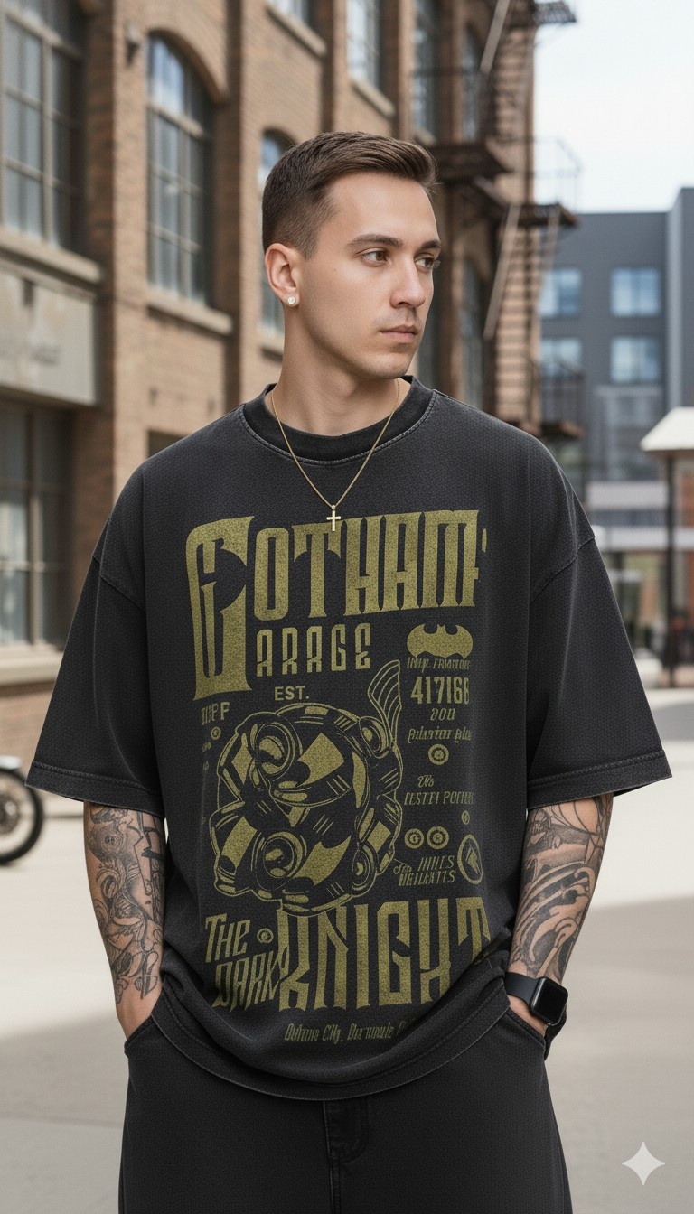 Gotham Garage: The Dark Knight Oversized T-Shirt
