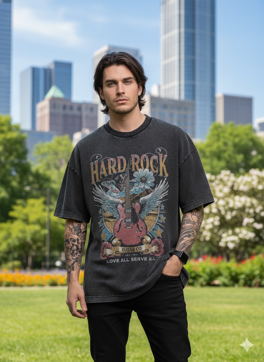 Hard Rock Acid Wash 240 GSM T-Shirt