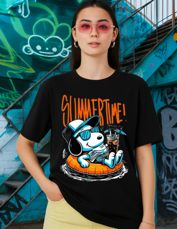 Summertime Snoopy Oversized T-Shirt