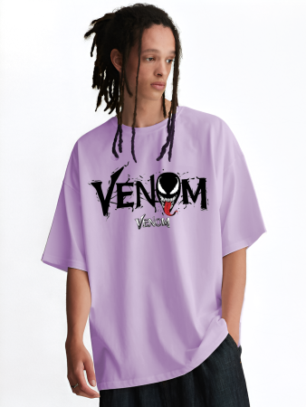 Venom Graphic Oversized T-Shirt – Lavender