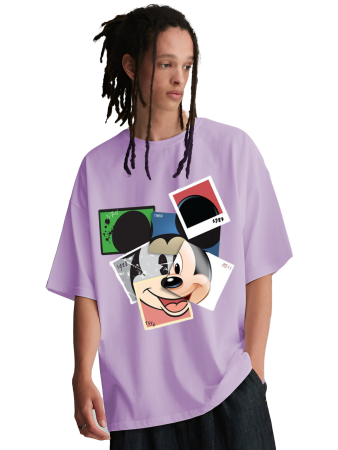 Cartoon Evolution Oversized T-Shirt – Lavender