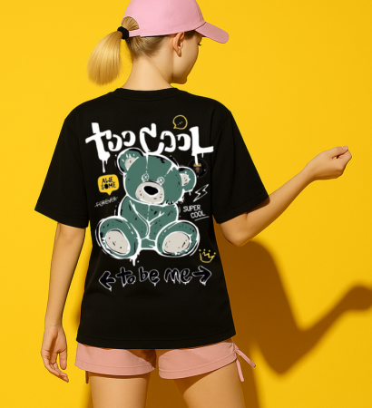 Graffiti Bear Oversized Graphic Tee