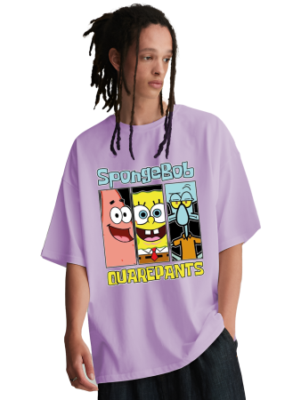 Oversized Lavender T-Shirt – SpongeBob SquarePants Graphic