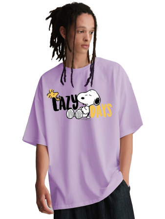 Lazy Days with Snoopy – Oversized Lavender T-Shirt