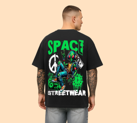 Space Oversized Graphic T-Shirt