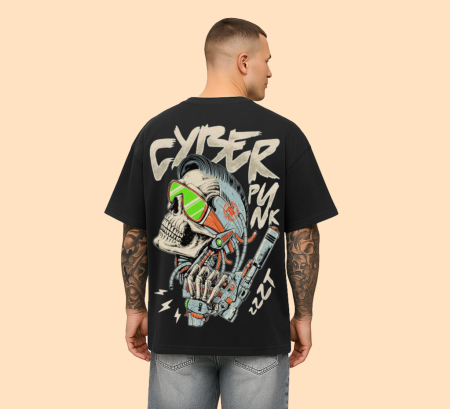 Cyberpunk Skull Oversized Tee