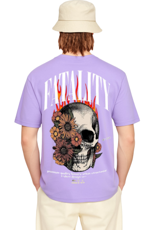 FATALITY Floral Skull Oversized Tee
