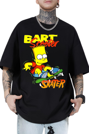 Bart Simpson Oversized Black T-Shirt