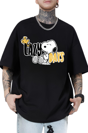 Oversized Snoopy “Lazy Days” Graphic T-Shirt