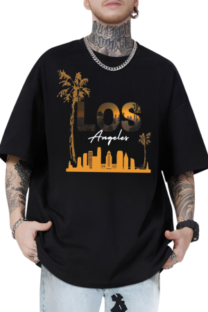 Los Angeles Sunset Skyline Oversized T-Shirt