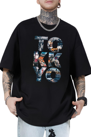 Tokyo Cityscape Graphic Oversized T-Shirt