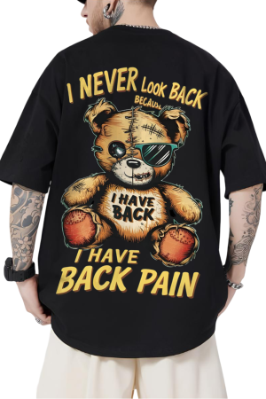 Back Pain Bear Oversized Graphic T-Shirt