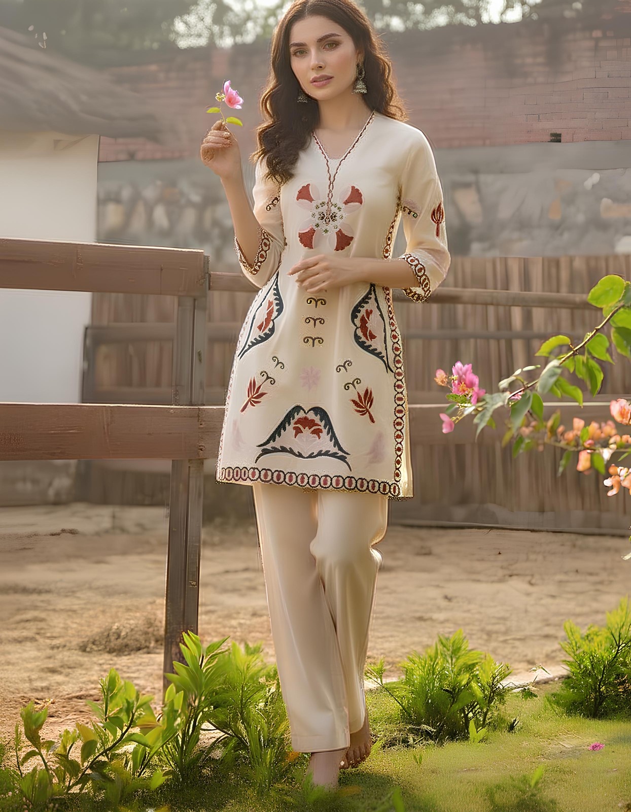 Ivory Garden Elegance Co-Ord Set